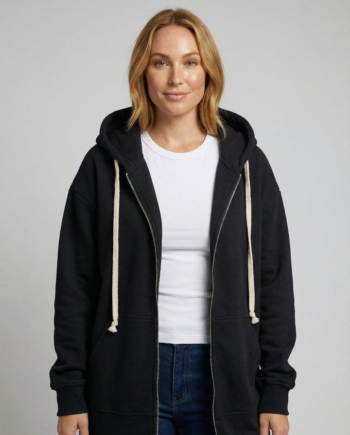 Knielanger Komfort Hoodie Damen