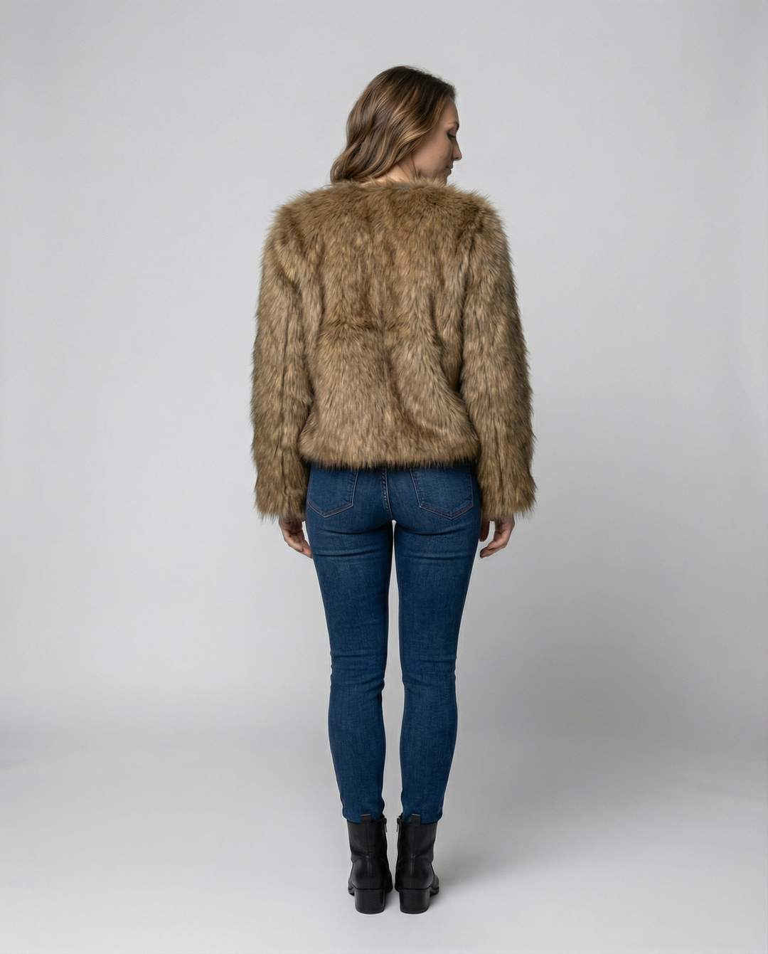 Luxuriöser Plüsch Wintermantel Damen