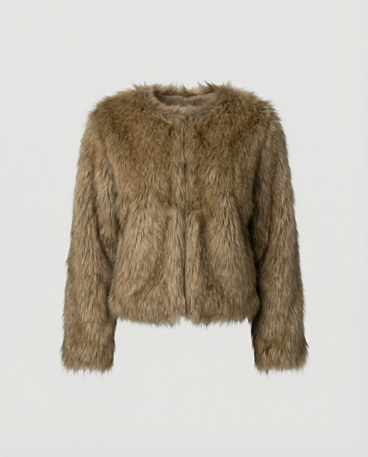 Luxuriöser Plüsch Wintermantel Damen