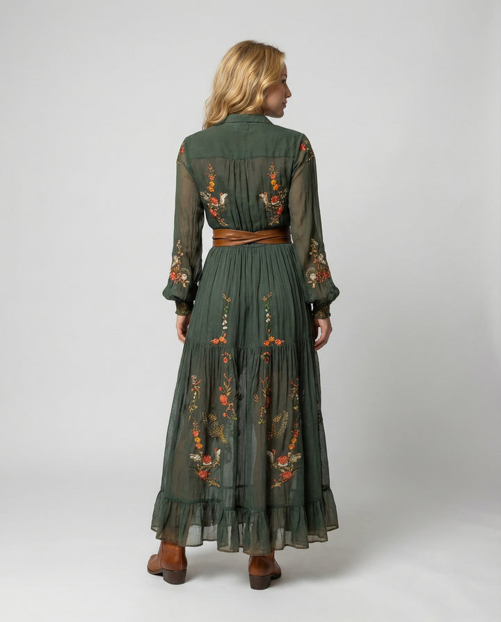 Boho Maxikleid mit V-Ausschnitt