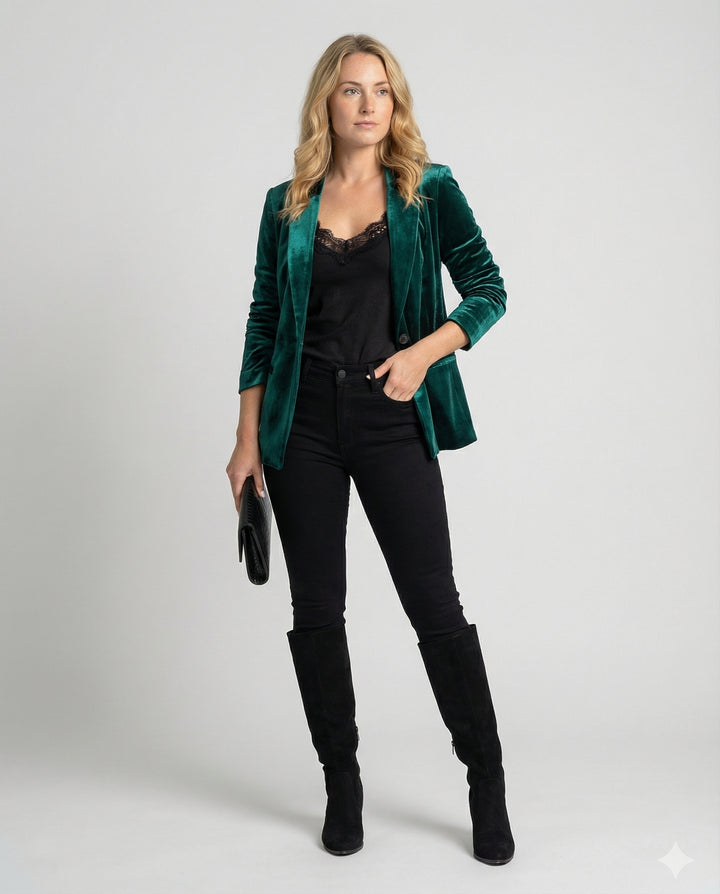 Eleganter Samtblazer Damenjacke