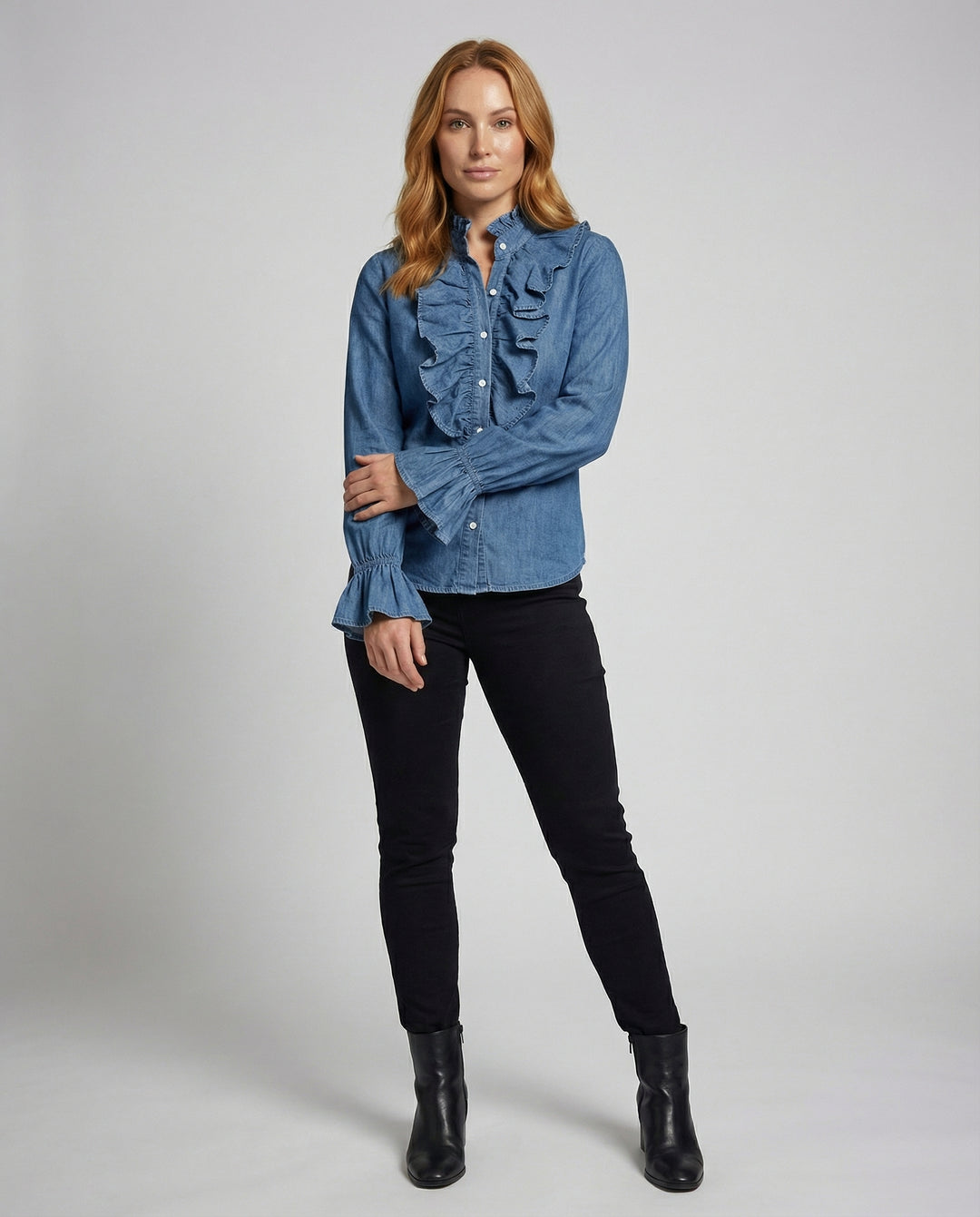 Elegante Gerüschte Bluse Damen