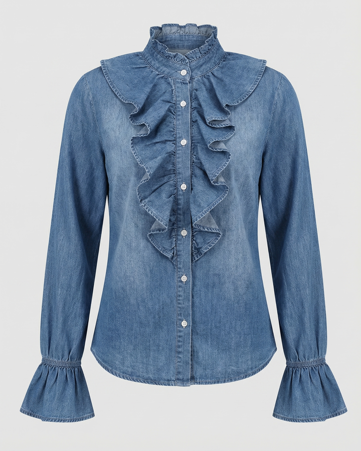 Elegante Gerüschte Bluse Damen