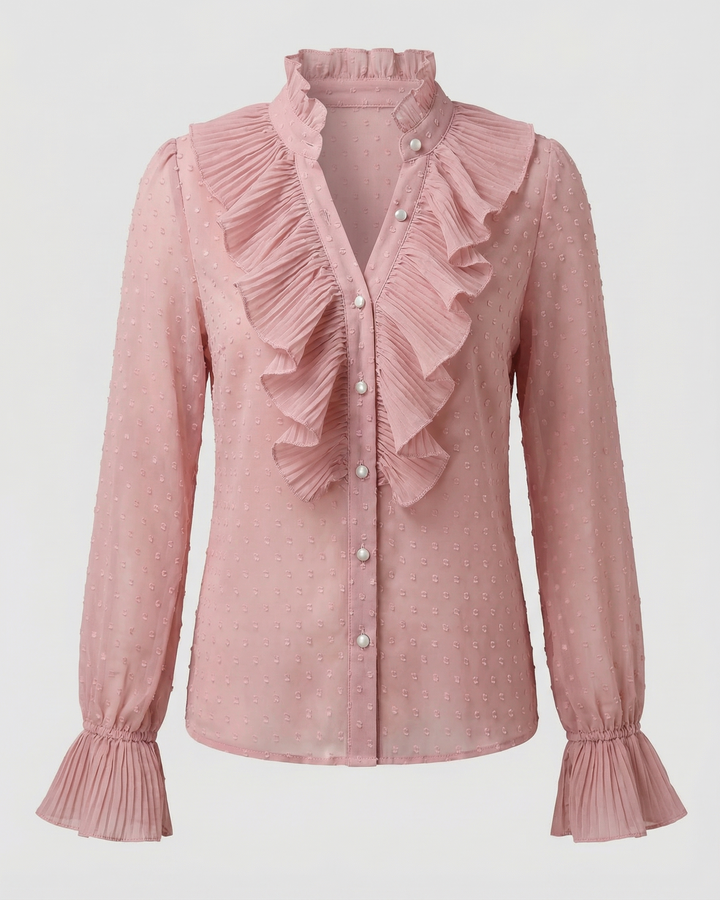 Elegante Gerüschte Bluse Damen