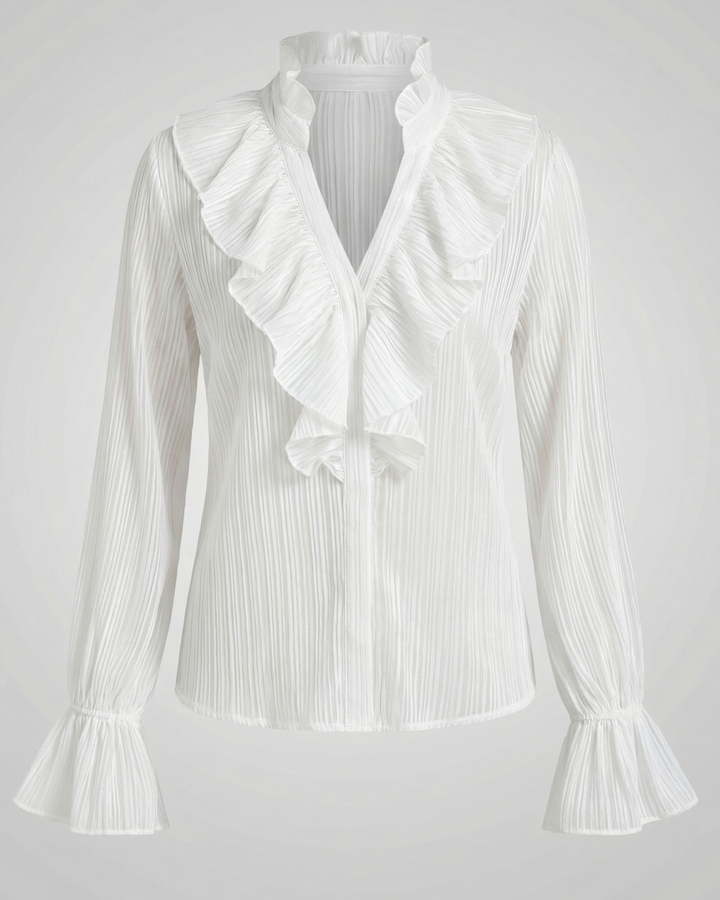 Elegante Gerüschte Bluse Damen