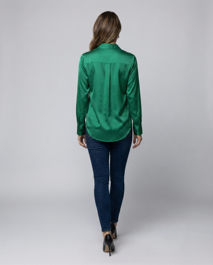 Lockere Satinbluse Damen