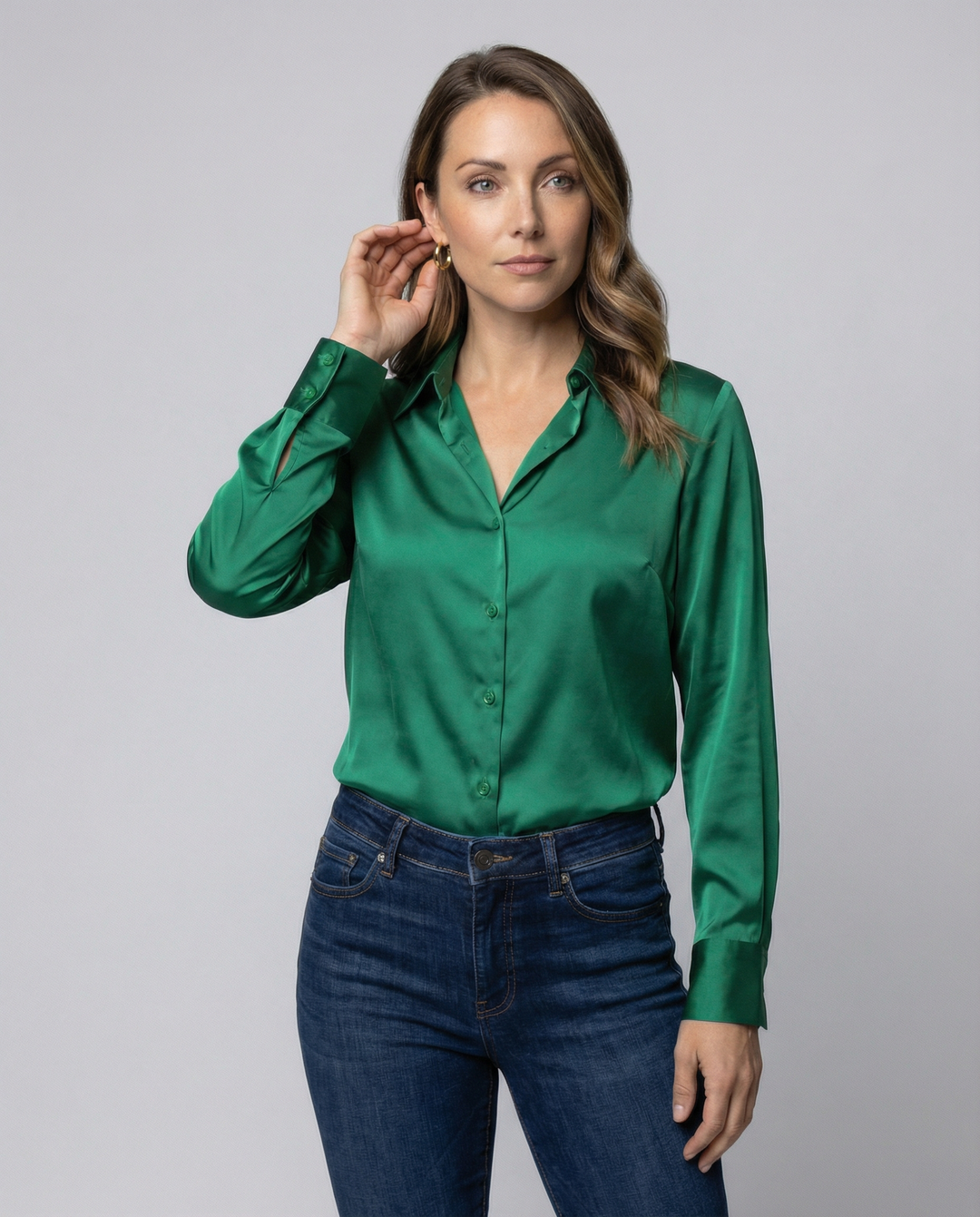 Lockere Satinbluse Damen