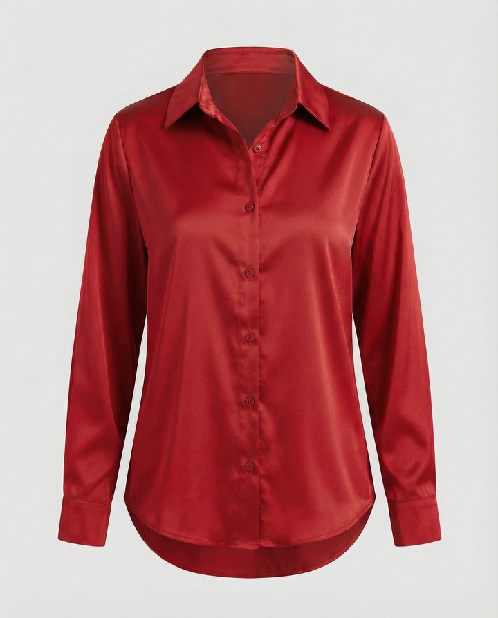 Lockere Satinbluse Damen