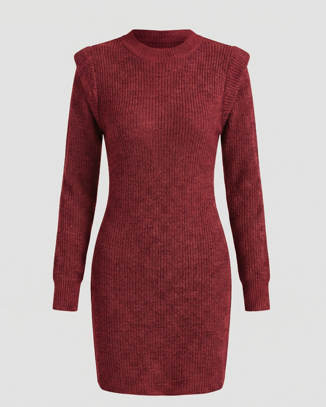 Elegantes Figurbetontes Strick Midikleid