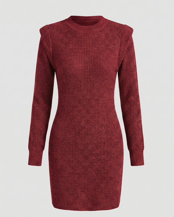 Elegantes Figurbetontes Strick Midikleid