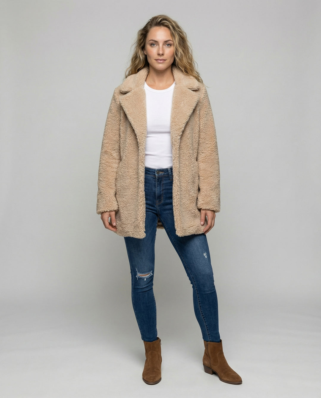 Warmer Fleece Mantel Damen