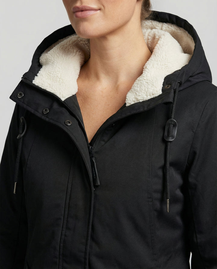 Lange Gefütterte Winterjacke Damen