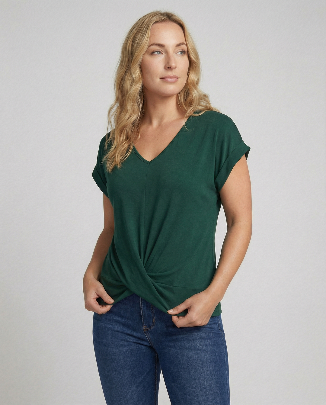 Elegante Damen V-Ausschnitt Bluse