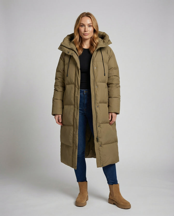Lange Pufferjacke Damen Winter