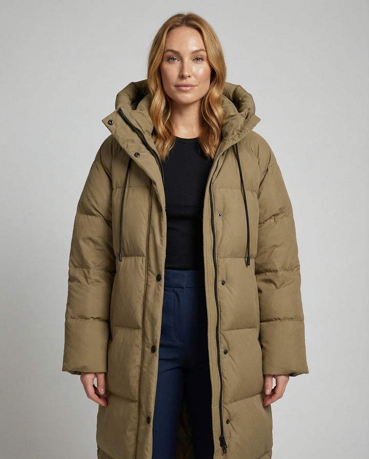 Lange Pufferjacke Damen Winter