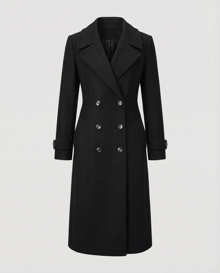 Eleganter Doppelreihiger Wollmantel