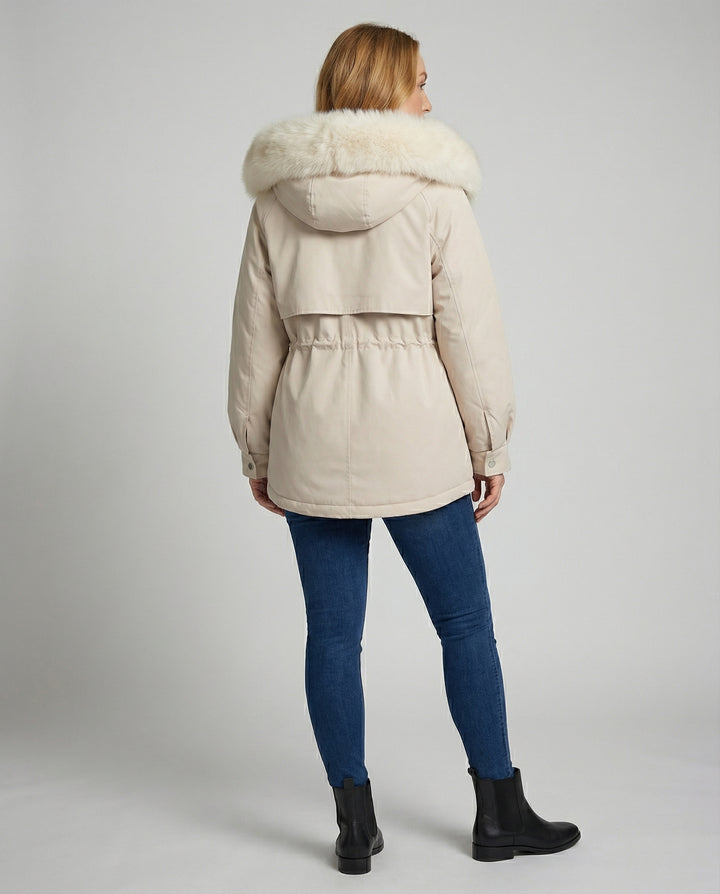 Warme Pelz Winterjacke Damen