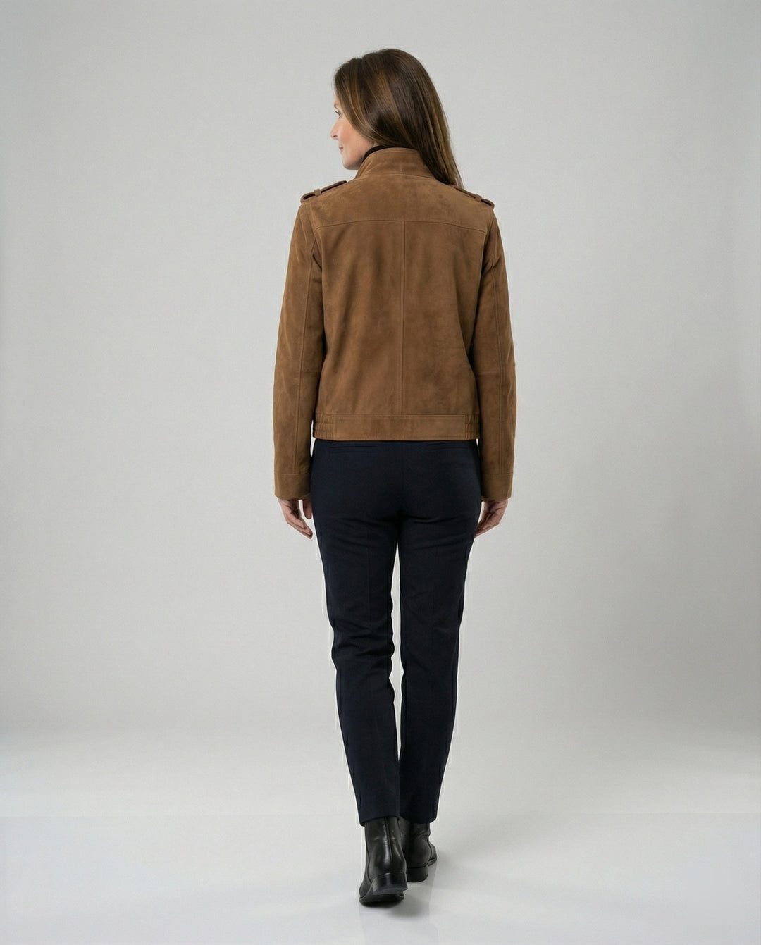 Freizeitkleidung Damen Wildleder Bomberjacke
