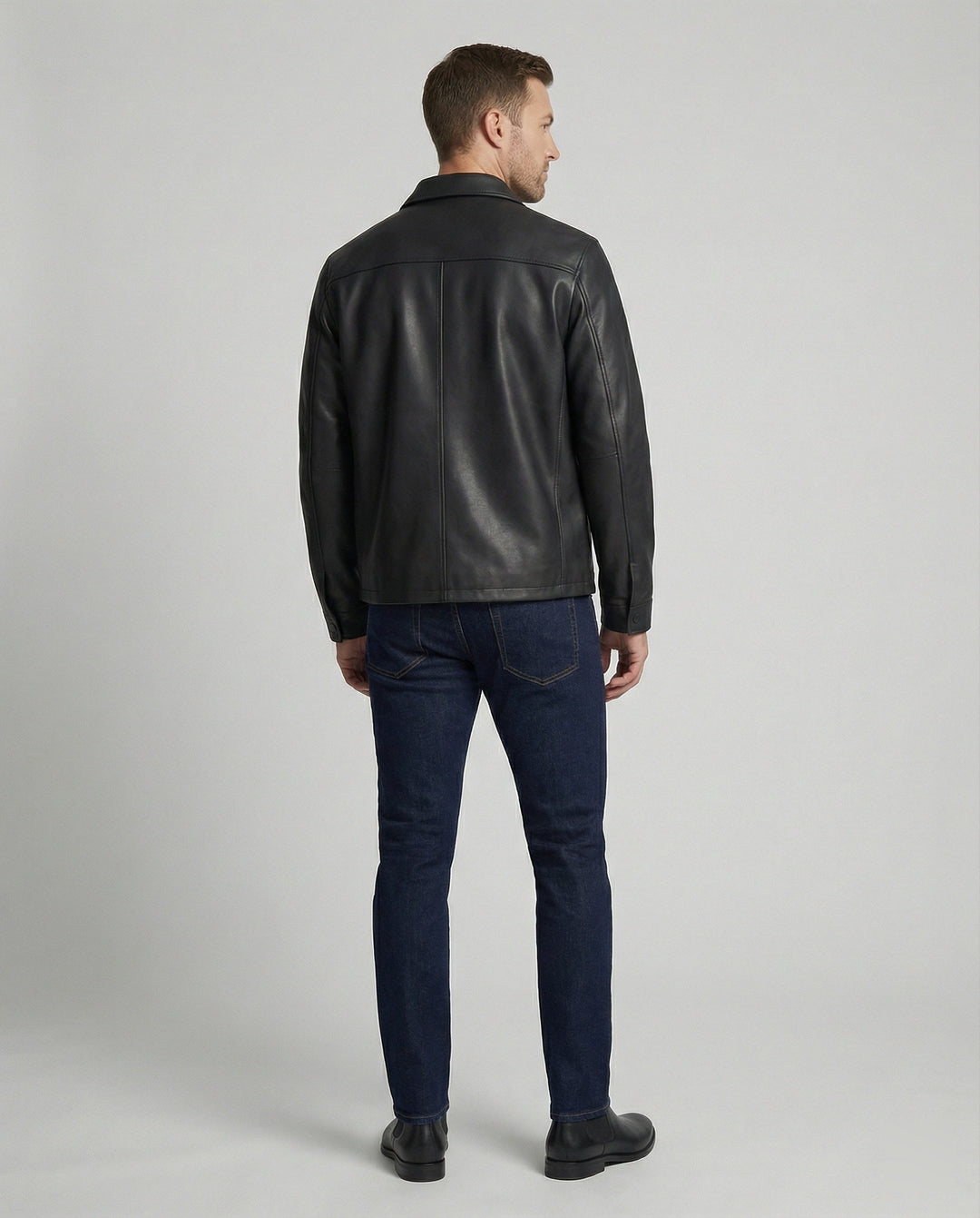 Herren Lederoptik Übergangsjacke