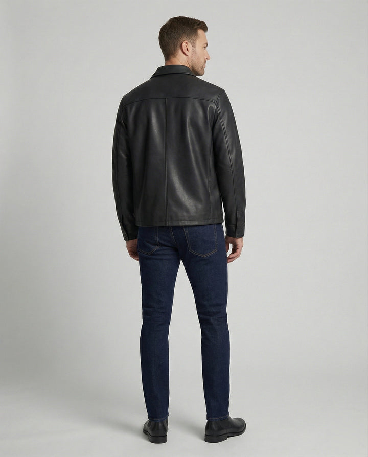 Herren Lederoptik Übergangsjacke