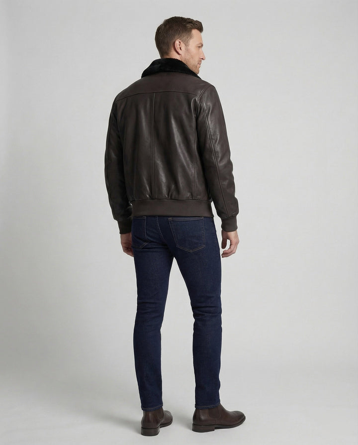 Herren Pilotenjacke mit Kunstpelz