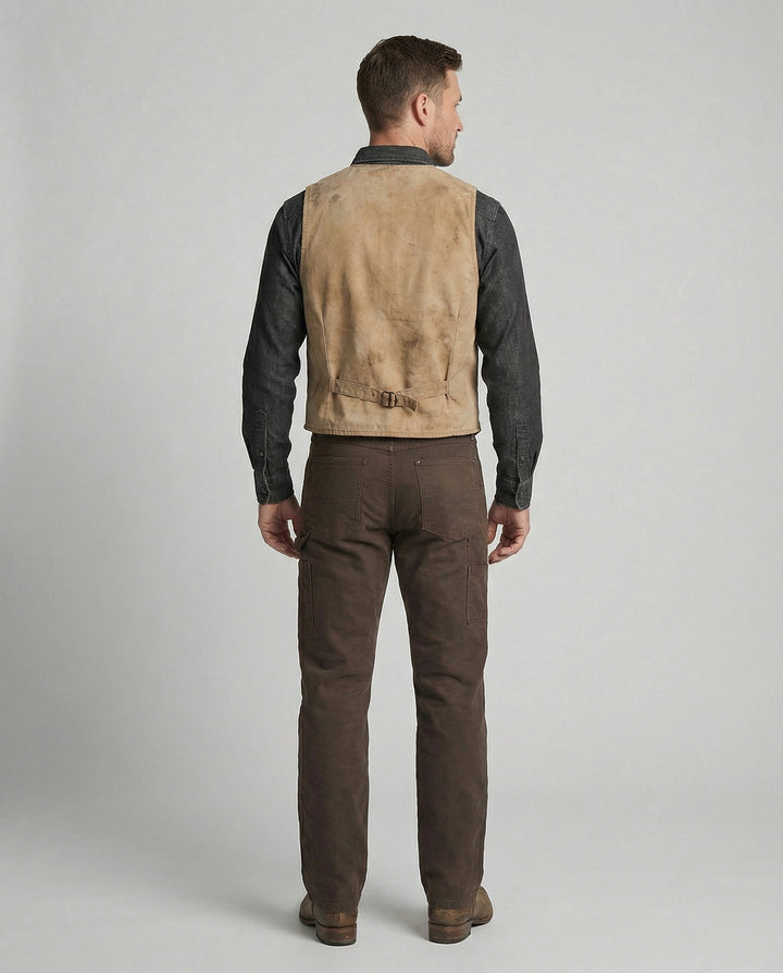 Herren Bikerjacke Lederweste