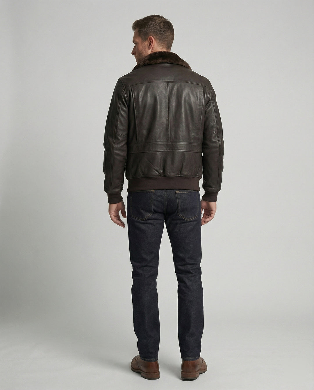 Stylische Warme Lederjacke