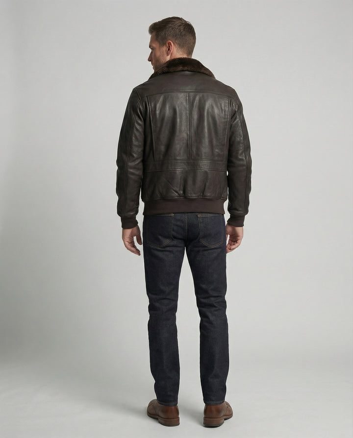 Stylische Warme Lederjacke