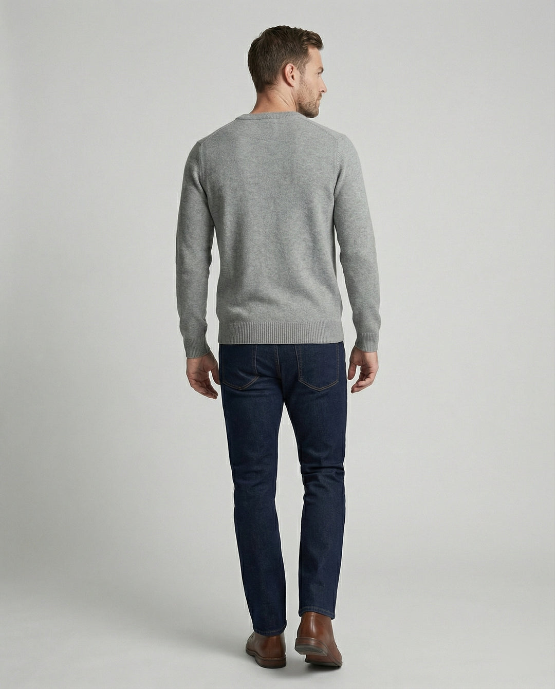 V-Ausschnitt Baumwollpullover