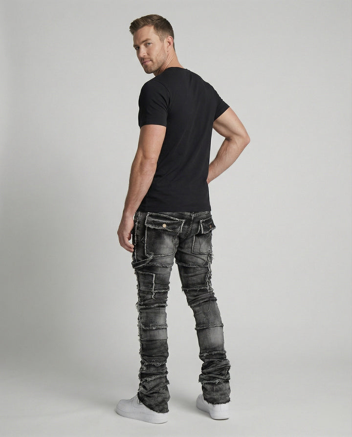 Herren Slim Fit Jeans mit Cargotaschen