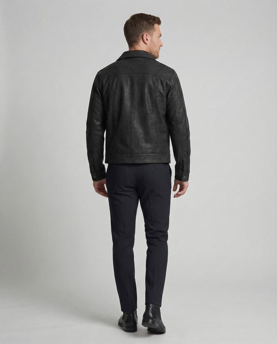 Herren Biker Lederjacke Kurz