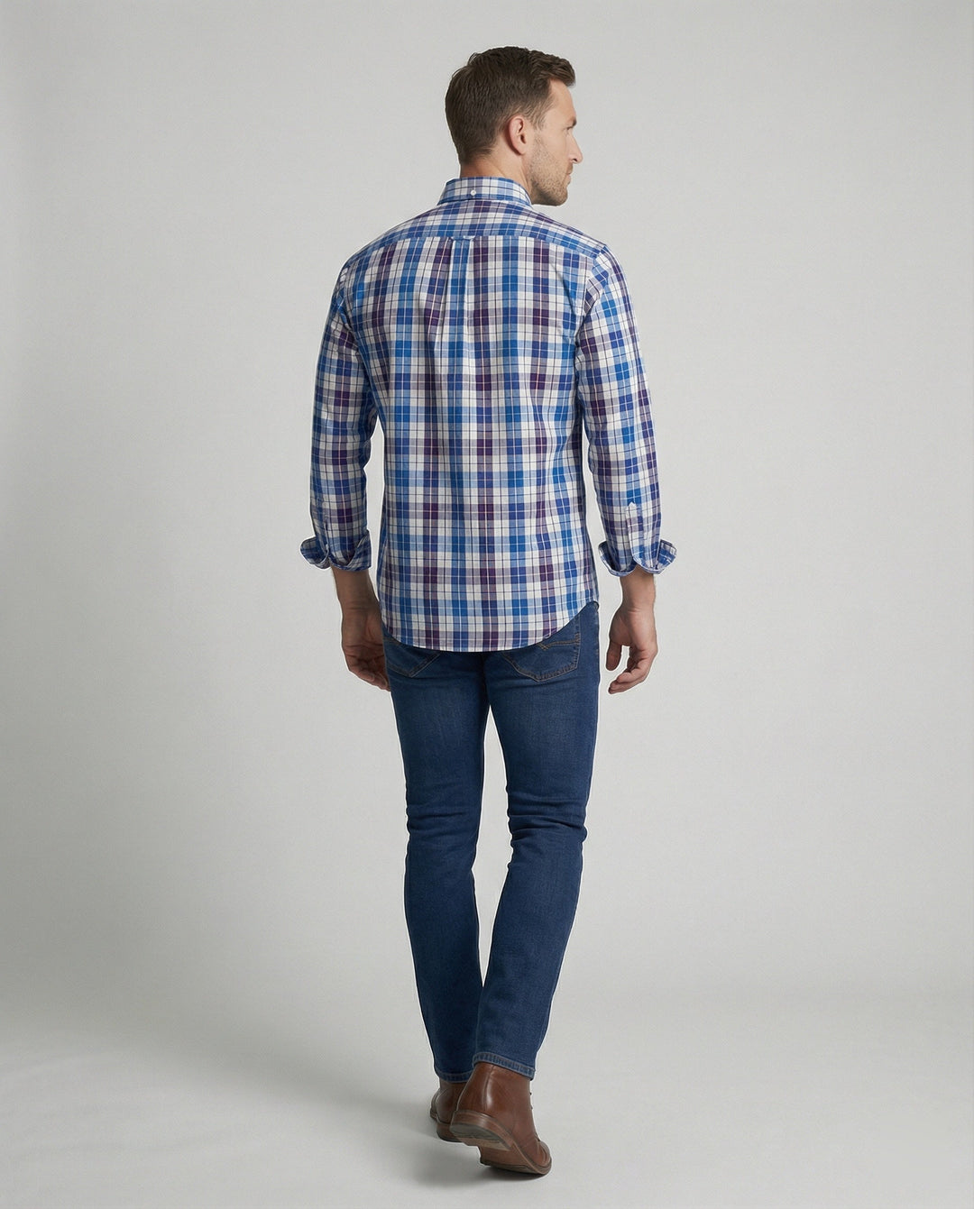 Herren Flanell Langarmhemd Kariert