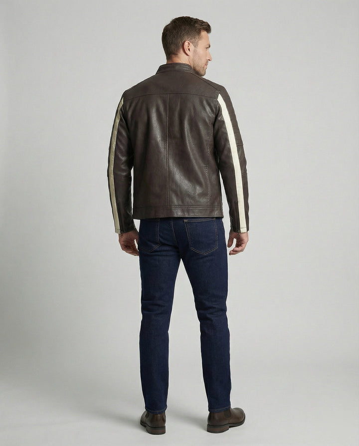 Herren Bikerjacke Herren Kunstleder