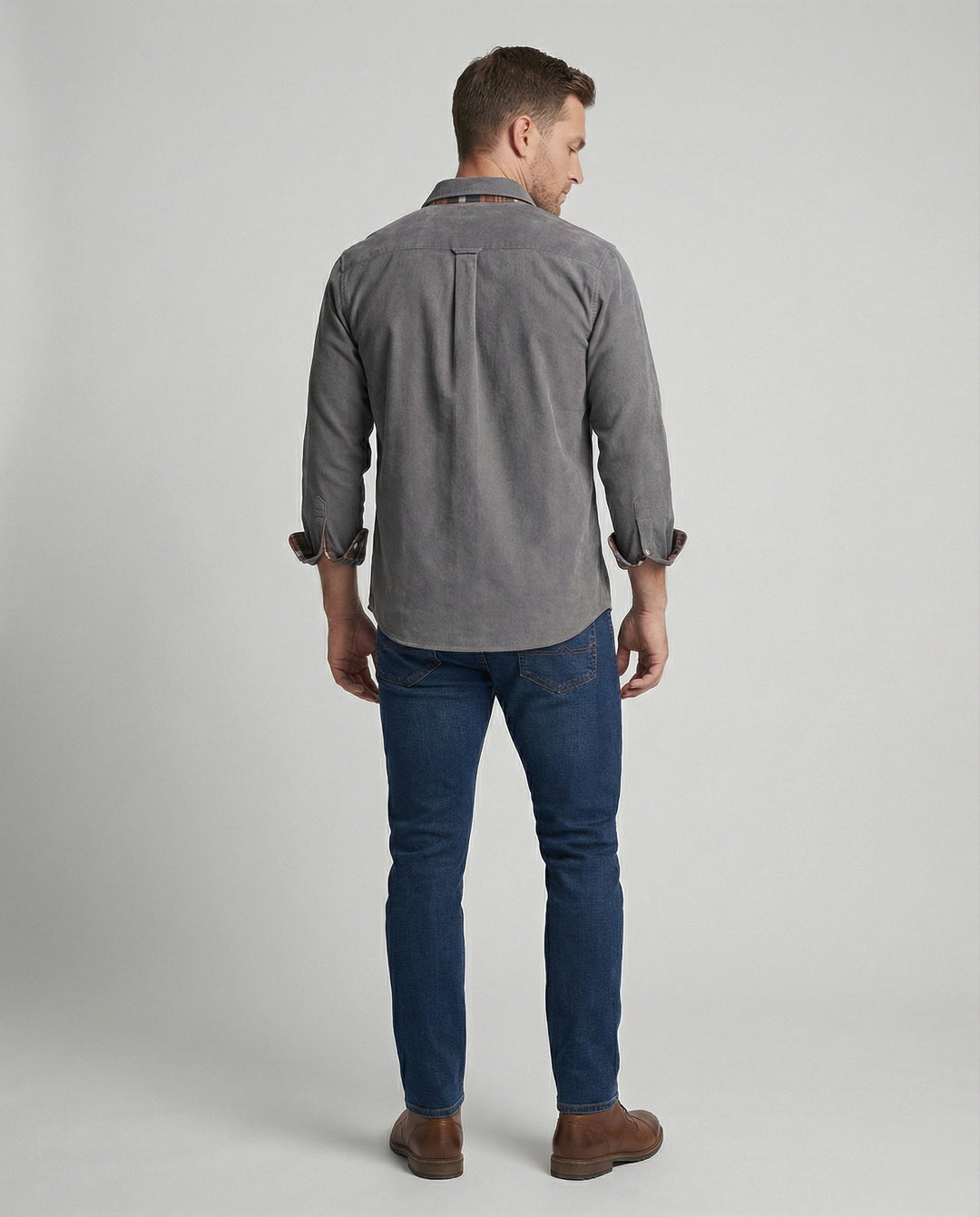 Herren Langarmhemd mit Kontrastdetail
