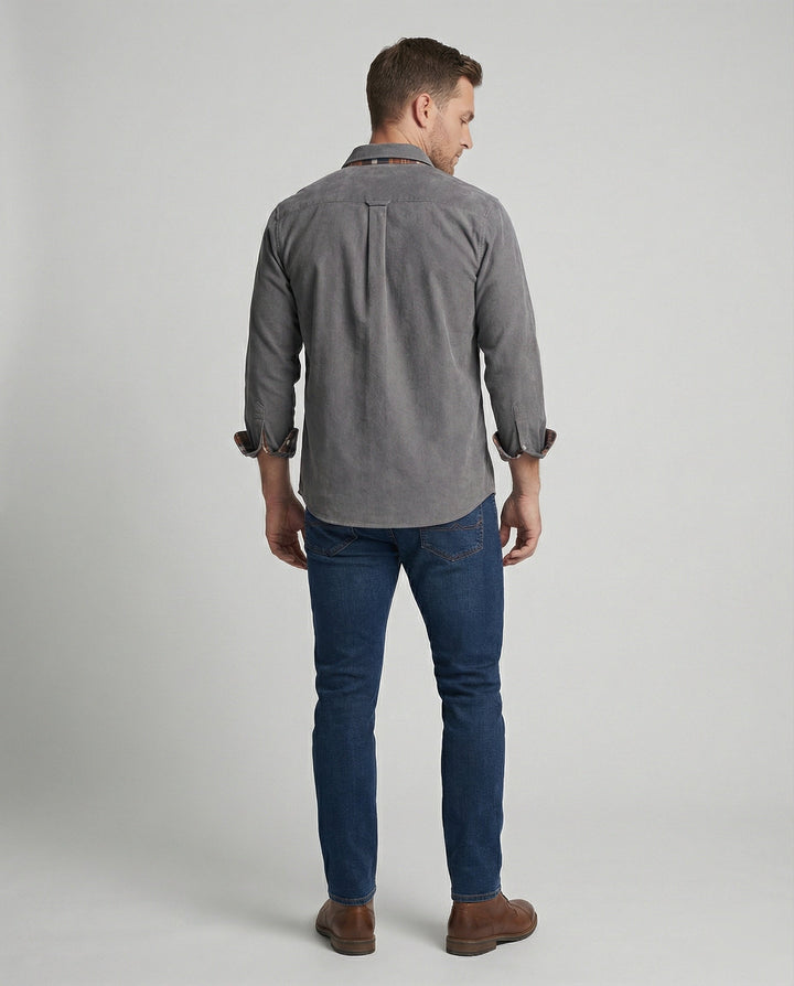 Herren Langarmhemd mit Kontrastdetail
