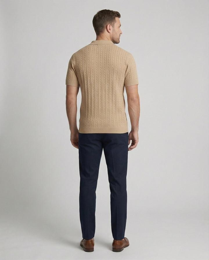 Herren Kurzarm-Strickhemd