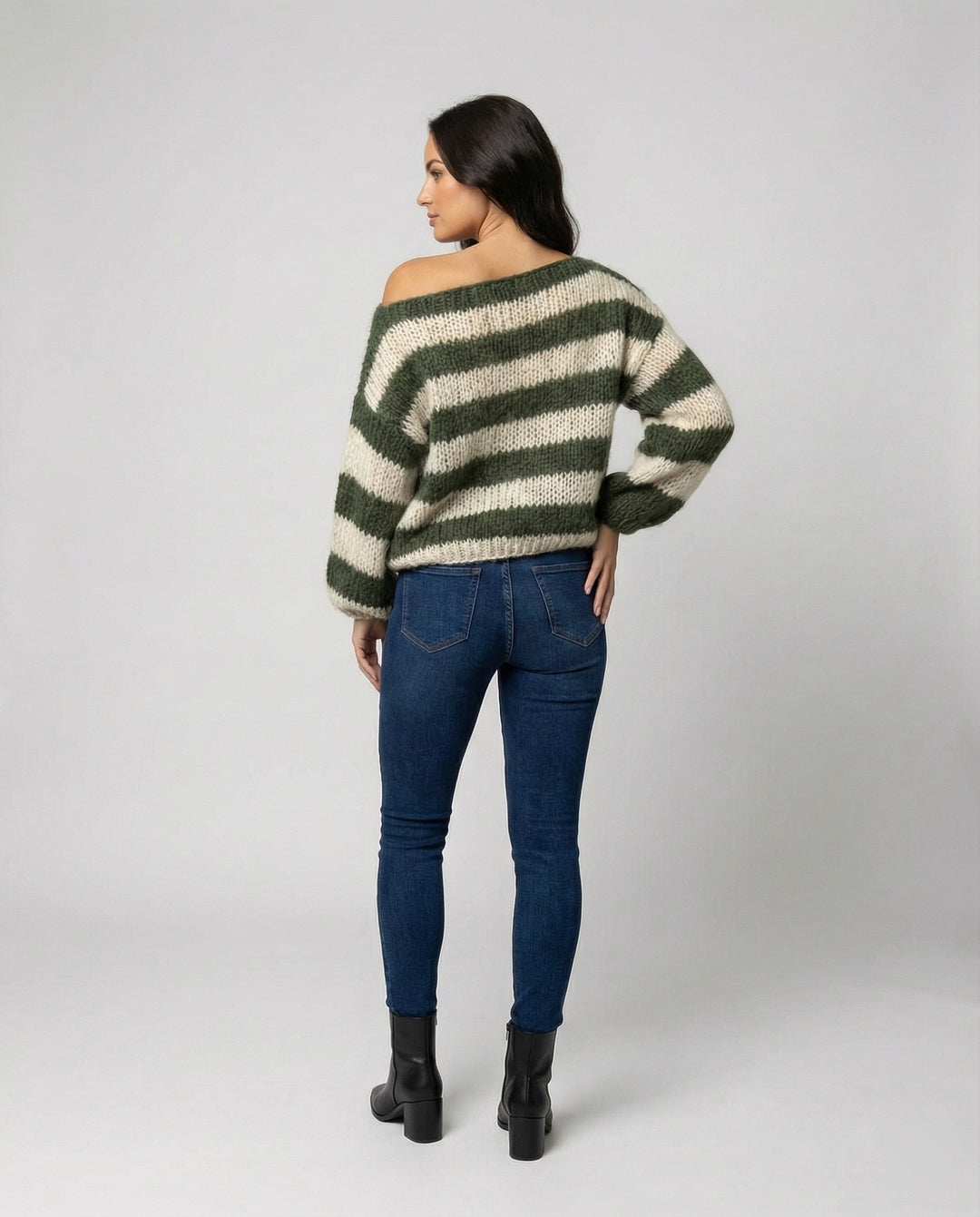Gestreifter Damen Oversize Pullover