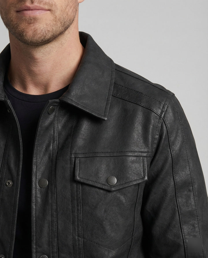 Herren Biker Lederjacke Kurz