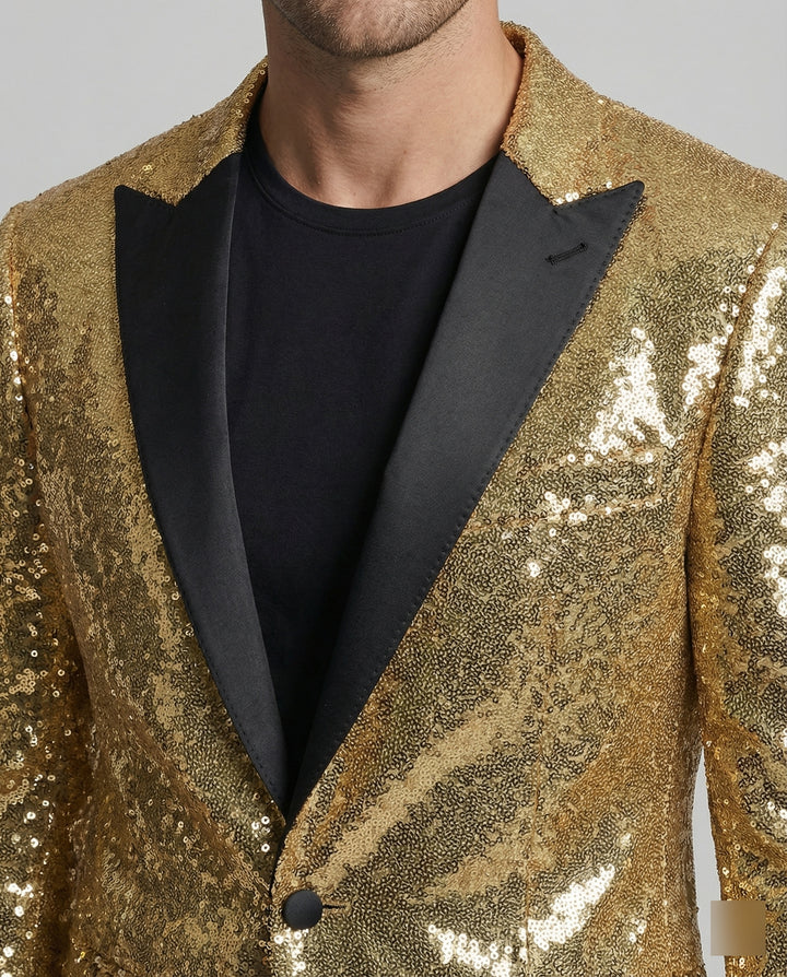 Glamouröser Pailletten Blazer Herren