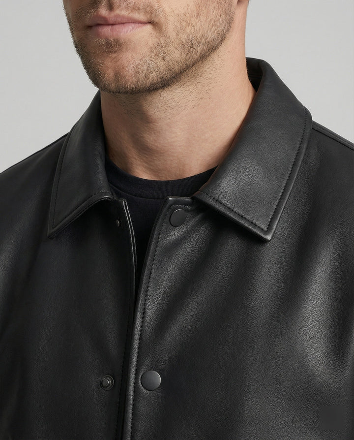 Herren Lederoptik Übergangsjacke