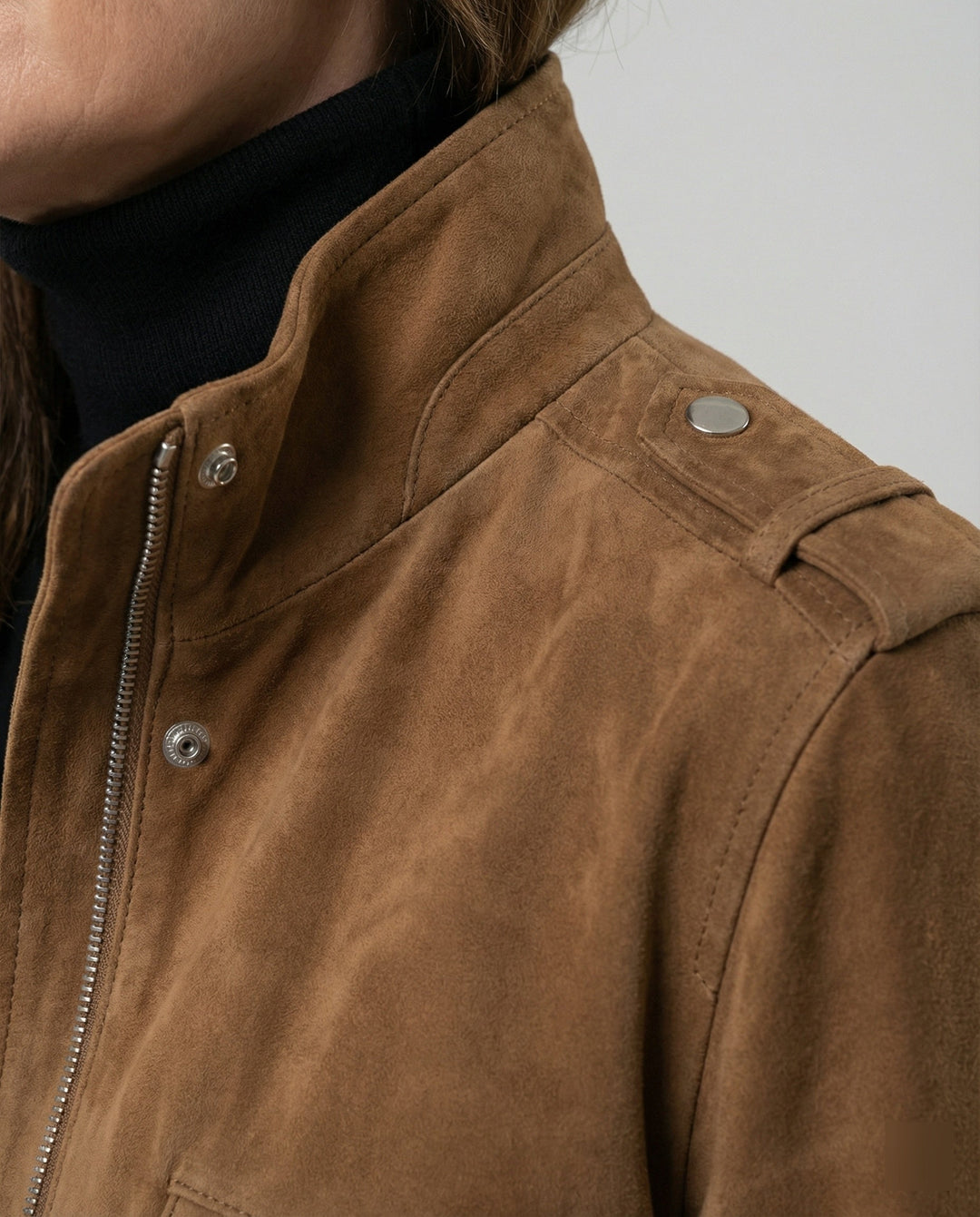 Freizeitkleidung Damen Wildleder Bomberjacke