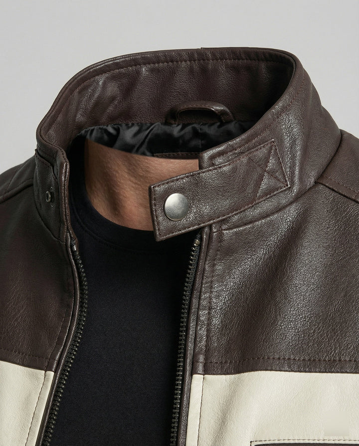 Herren Bikerjacke Herren Kunstleder