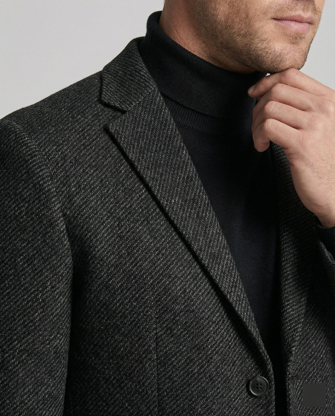 Herren Tweed Sakko Slim Fit 2-Knopf