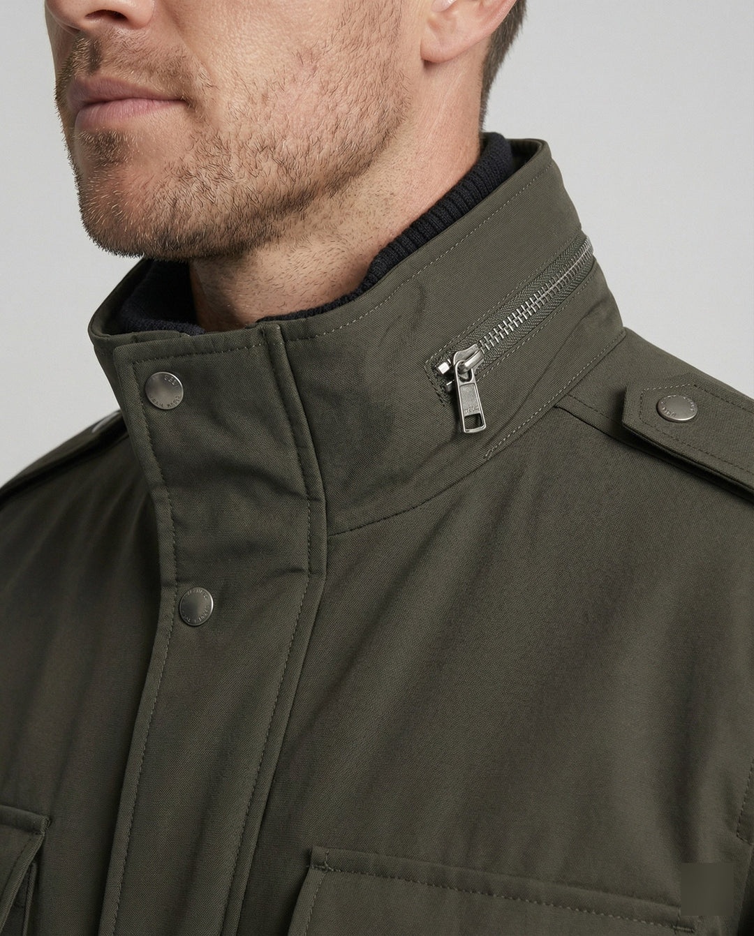 Herren Utility-Jacke mit hohem Kragen