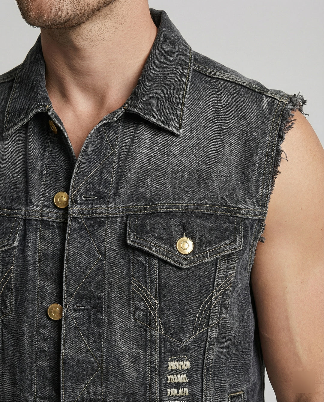Stylische Herren Denim Weste