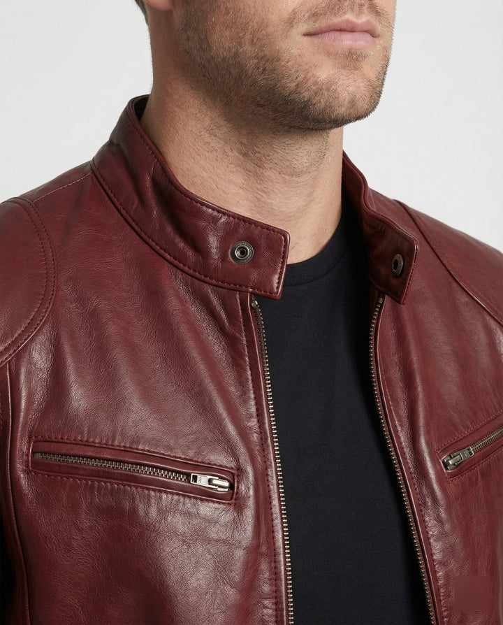 Herren Motorrad Lederblouson