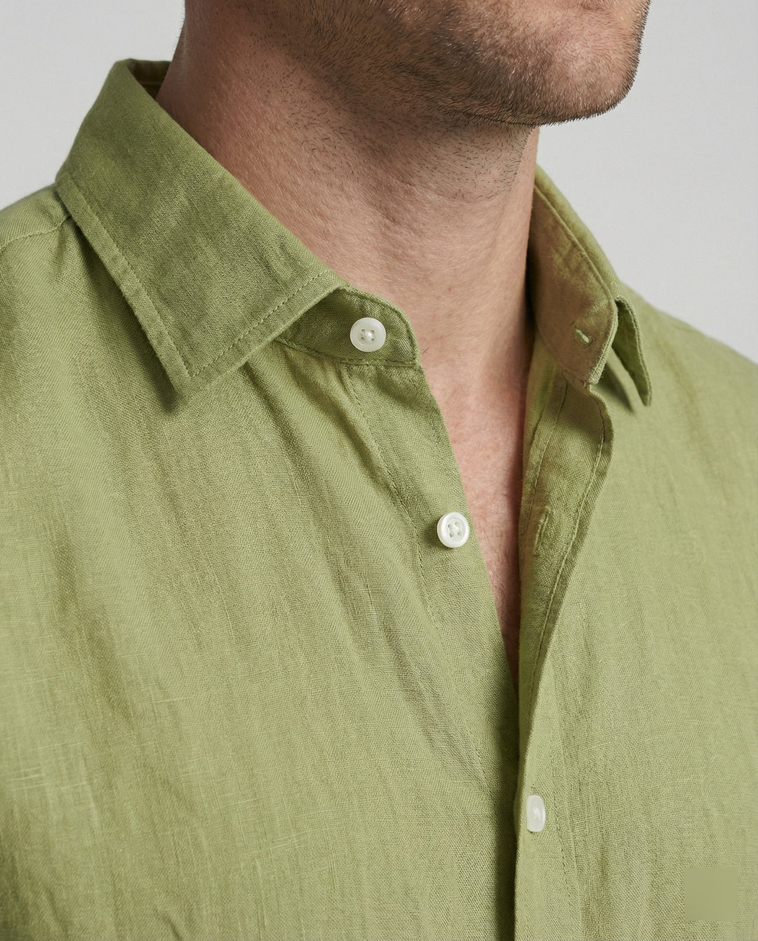 Herren Leinenhemd Kentkragen Sommer