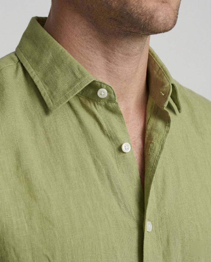 Herren Leinenhemd Kentkragen Sommer