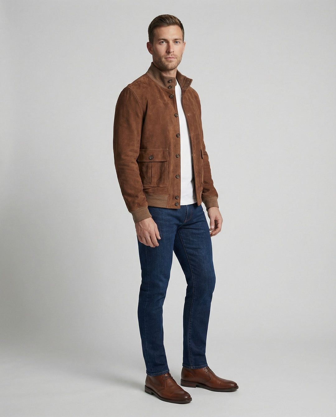 Freizeitkleidung Herren Wildlederjacke Bomber