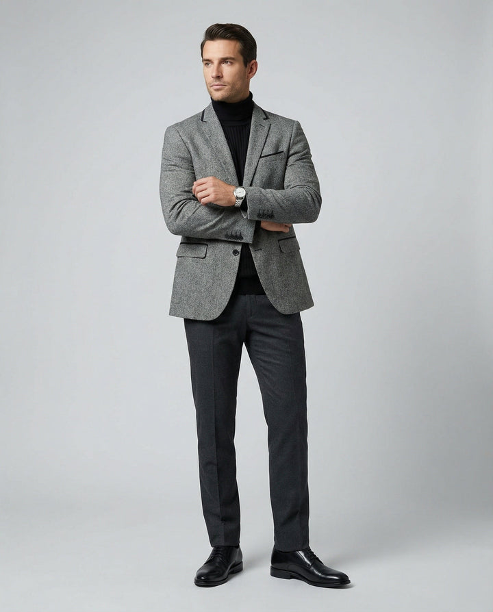 Herren Business Sakko Glencheck Slim Fit